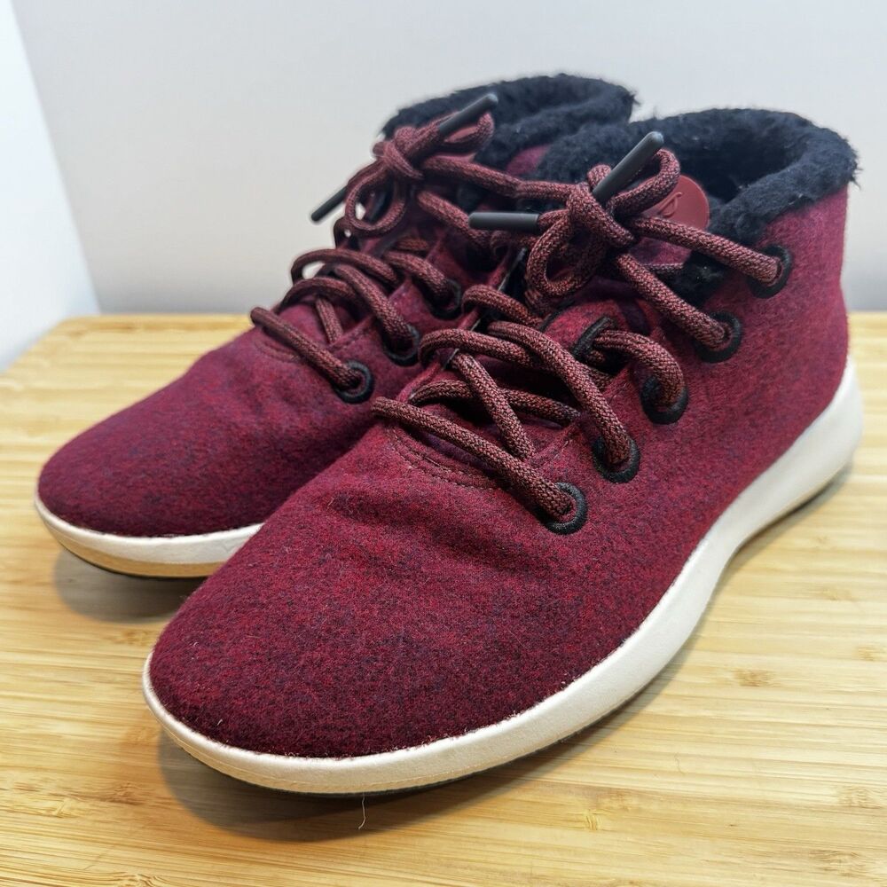 Allbirds Wool Runner Up Mizzle Women's Burgundy Merino Wool Sneakers Size 8